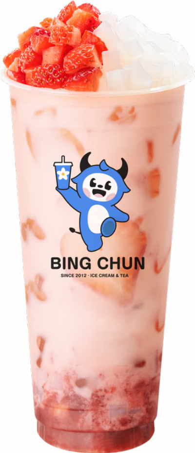 Strawberry Bobo Jasmine Milk Tea